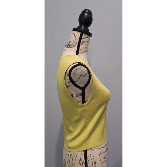 NWT Calvin Klein Womens Yellow Sleeveless Slim Fit Knit Ribbed Tank Top/Size L - Picture 4 of 7